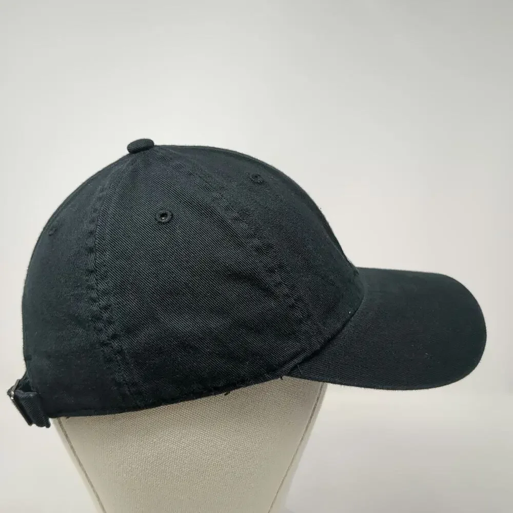 Adidas Baseball Cap Black One Size Adjustable Cotton Aeroready Logo Sport Hat